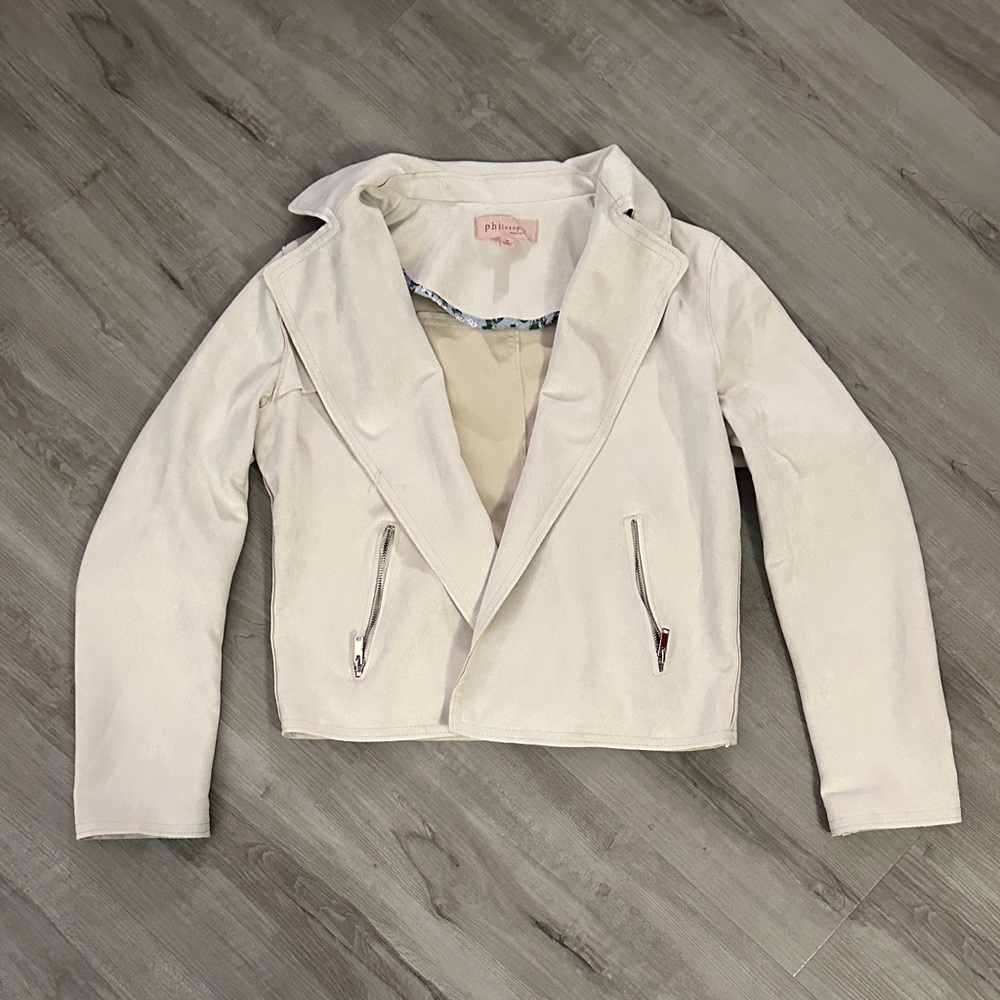 Philosophy Cream Faux Leather Jacket